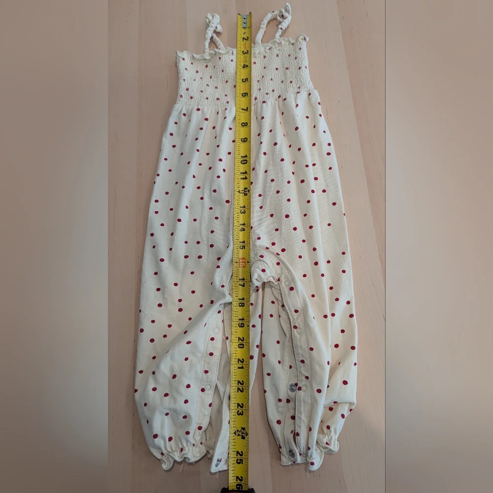 konges slojd Jumpsuit Baby Polkadot Scandinavian Cream Red 12M 18M - Picture 7 of 10